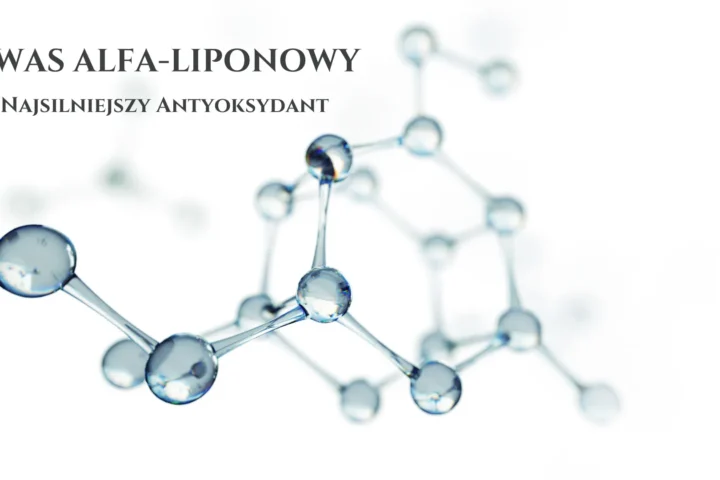 Model cząsteczki kwasu alfa-liponowego na jasnym tle